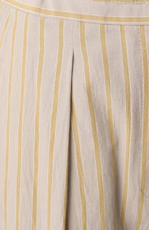 Брюки из хлопка и льна Brunello Cucinelli MH564B1312 Бежевый  MH564B1312 Фото 5