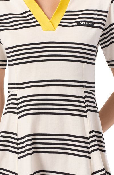 Хлопковое платье MSGM молочного цвета по цене 31550 руб., арт. 3841MDA90/257128, фото 5 Хлопковое платье MSGM, арт. 3841MDA90/257128, фото 5