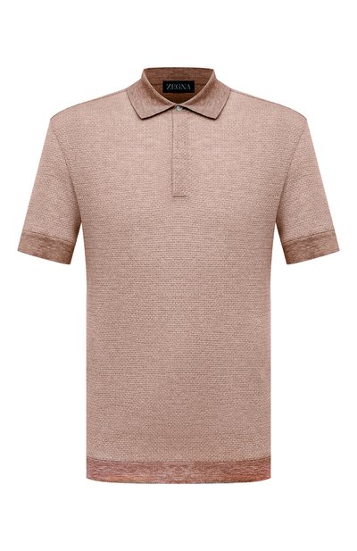Мужская поло из хлопка и льна ZEGNA, арт. UD372A7/D727