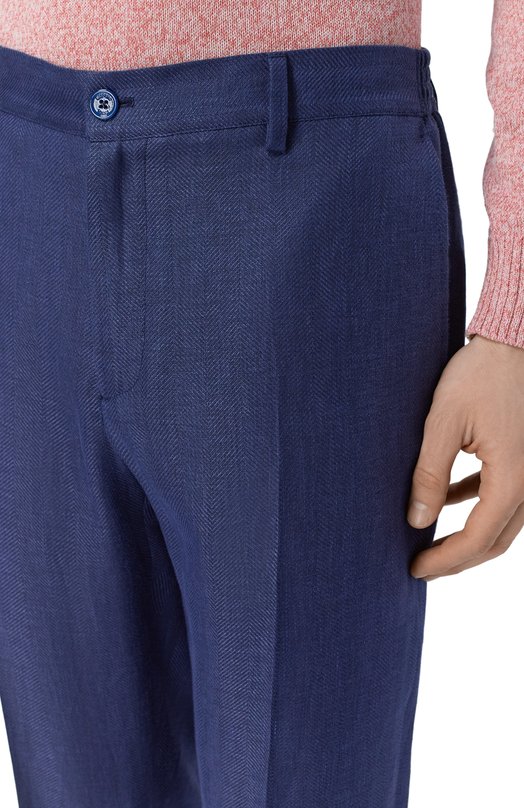 Брюки изо льна и кашемира Stefano Ricci M1T610001F/C167HA Синий  M1T610001F/C167HA Фото 5