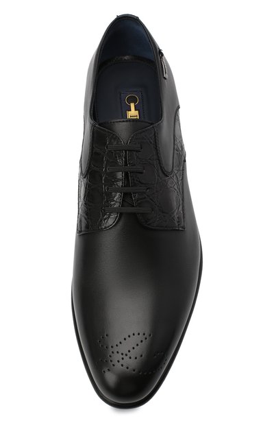 Дерби с отделкой из кожи каймана ZILLI, арт. MDU-B073/001/CCR0, фото 5