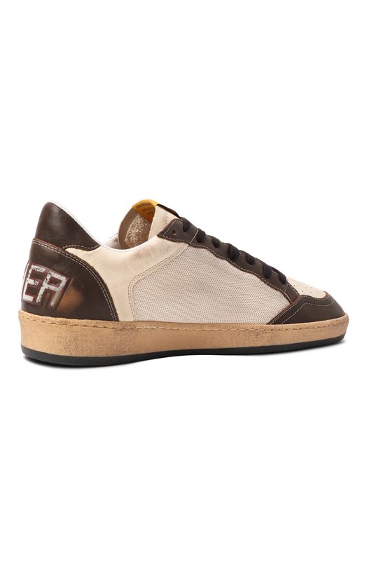 Комбинированные кеды Ball Star Golden Goose Deluxe Brand GMF00327.F006560 Коричневый  GMF00327.F006560 Фото 5