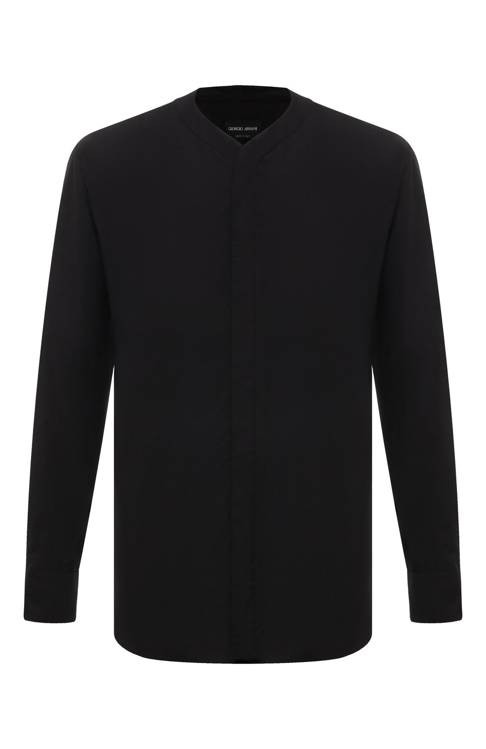 Рубашка из хлопка и шелка GIORGIO ARMANI черного цвета по цене 94600 руб., арт. GM000225/TE11313, фото 1 Рубашка из хлопка и шелка GIORGIO ARMANI, арт. GM000225/TE11313, фото 1