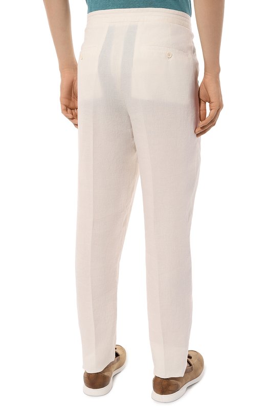 Льняные брюки Zegna UDI32A7/TT11 Кремовый  UDI32A7/TT11 Фото 4