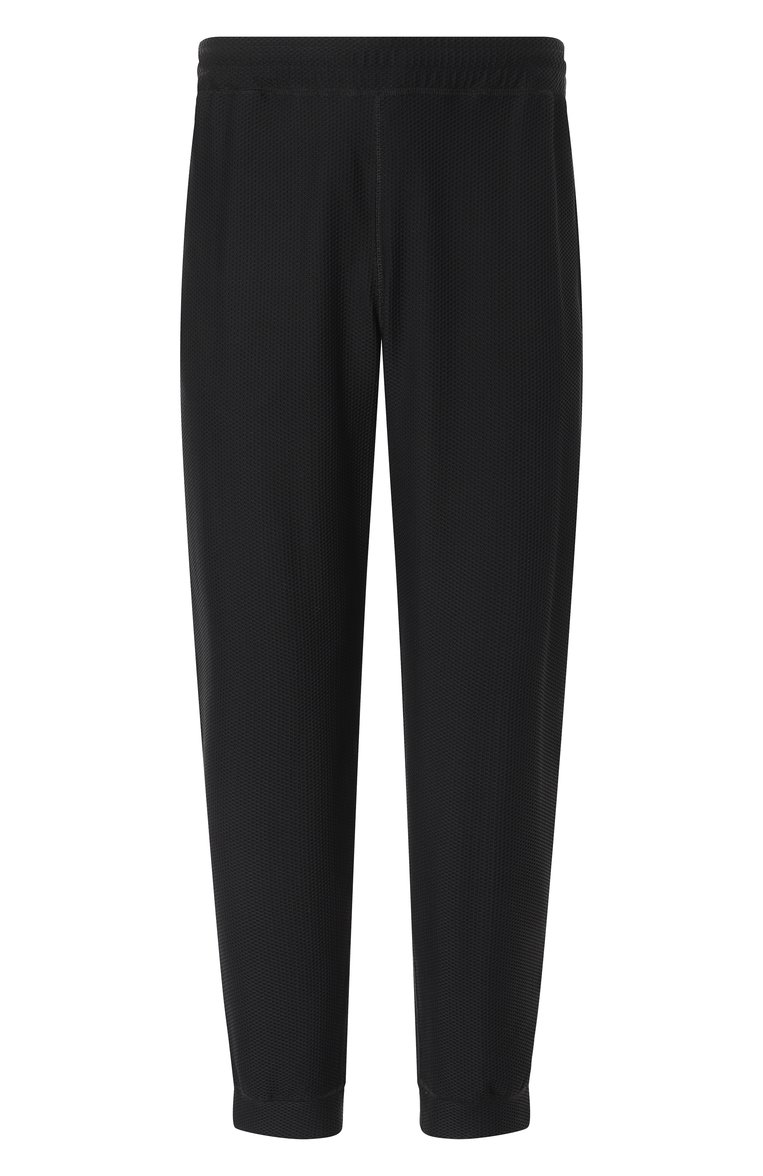 Мужские джоггеры GIORGIO ARMANI черного цвета, арт. GM001110/TE10045 | Фото 1 (Длина (брюки, джинсы): Стандартные; Силуэт М (брюки): Джоггеры; Стили: Кэжуэл; Материал внешний: Синтетический материал)