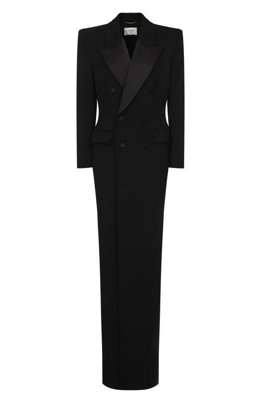 Шерстяное платье Saint Laurent 833187/Y7E63 Чёрный 833187/Y7E63