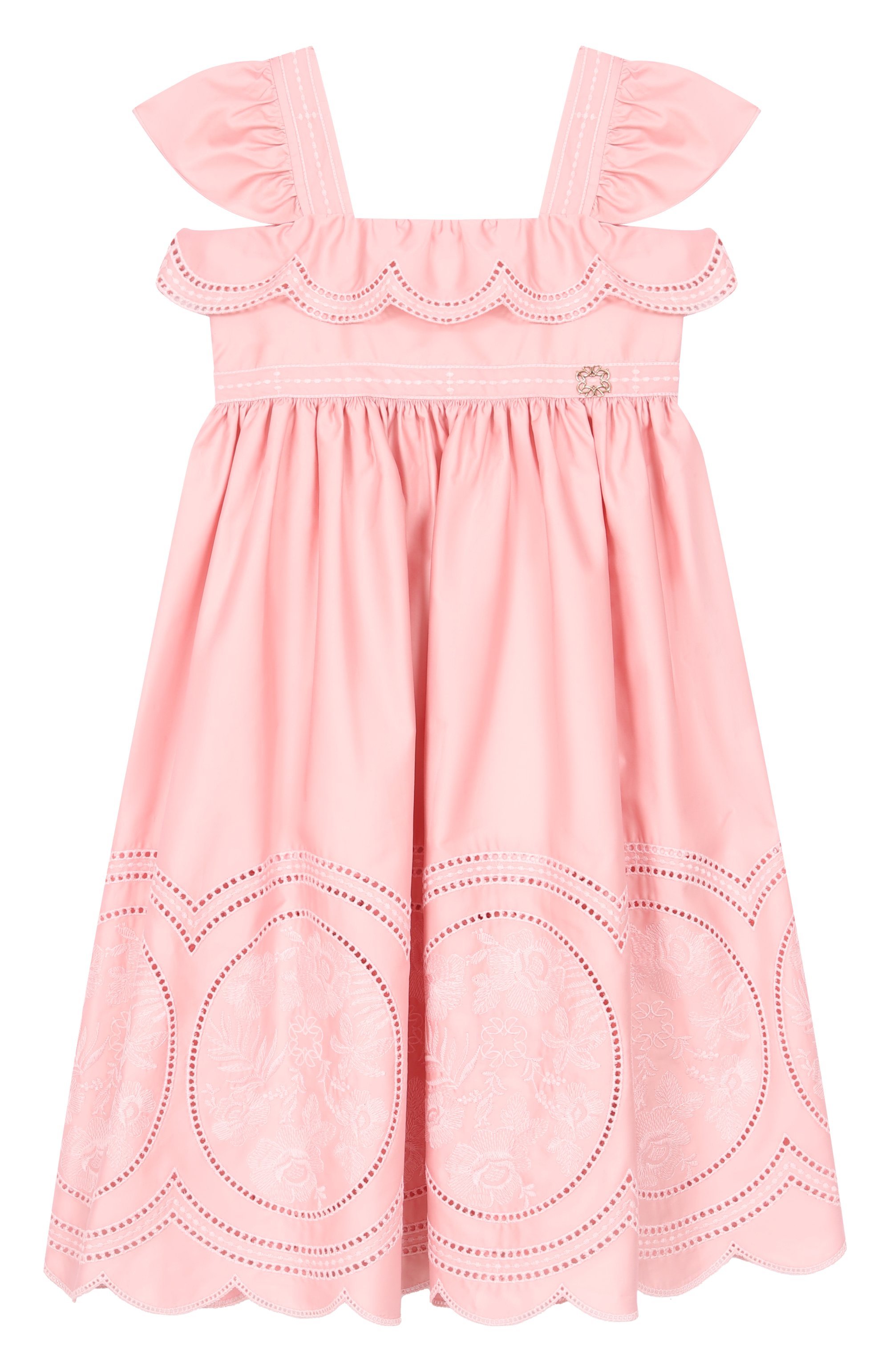 Хлопковый сарафан ELIE SAAB JUNIOR, арт. EFAB100 MXMC/TS0724, фото 1