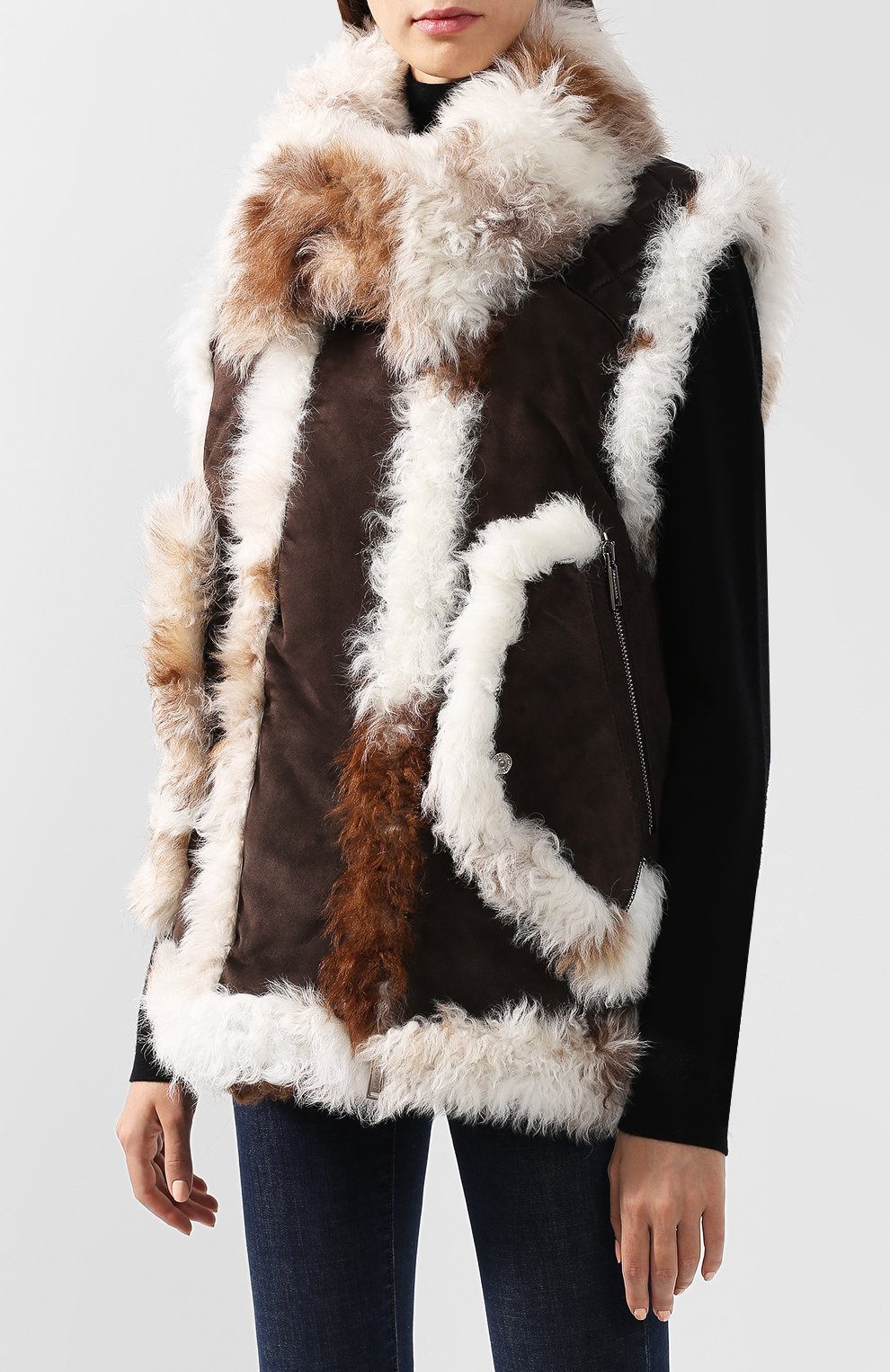 Кожаный жилет на меховой подкладке DSQUARED2, арт. S72FB0135/SY1328, фото 3