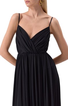 Женское платье из вискозы и шелка GIAMBATTISTA VALLI черного цвета, арт. 25SSPVCL5179-21JER | Фото 5 (Материал сплава: Проставлено; Материал внешний: Вискоза; Драгоценные камни: Проставлено; Длина Ж (юбки, платья, шорты): Макси; Женское Кросс-КТ: Платье-одежда; Случай: Вечерний; Рукава: На бретелях; Стили: Кэжуэл)