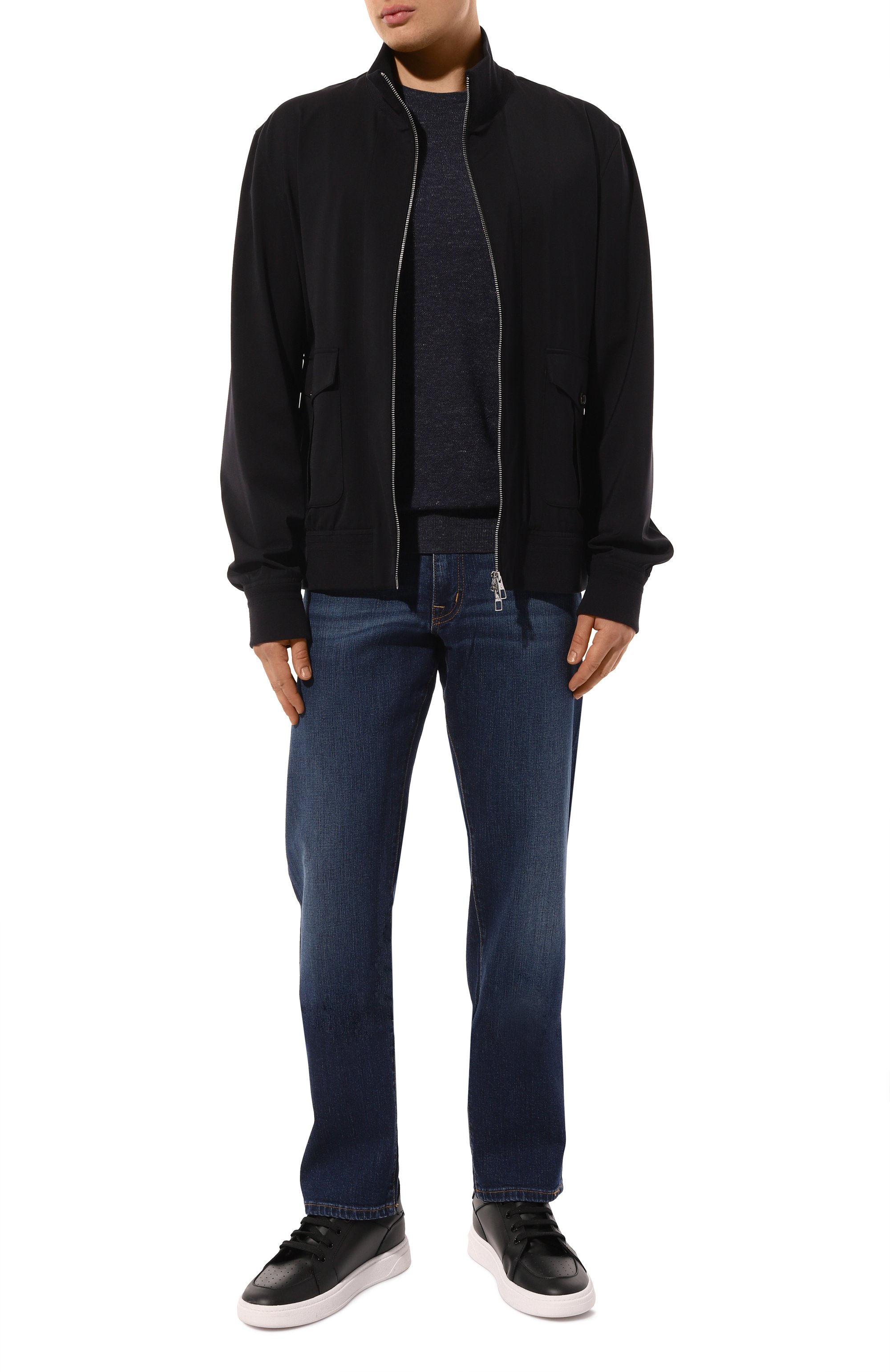 Джемпер из шелка и хлопка ZILLI темно-синего цвета по цене 119000 руб., арт. KRN003M0345VHEMS0, фото 2 Джемпер из шелка и хлопка ZILLI, арт. KRN003M0345VHEMS0, фото 2