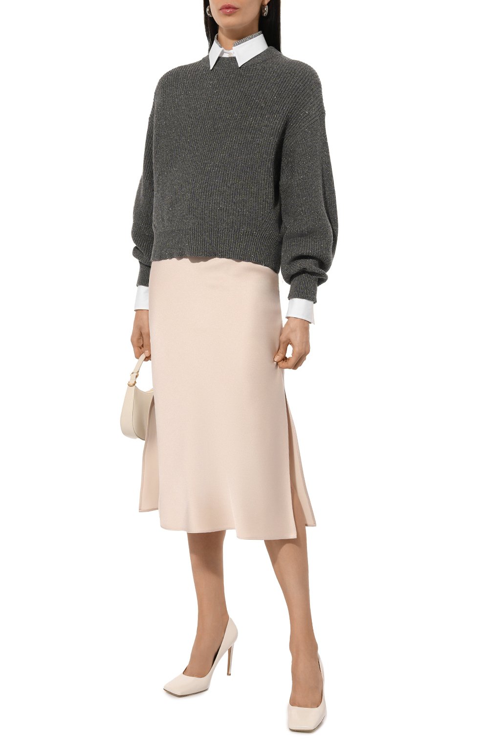 Атласная юбка BRUNELLO CUCINELLI, арт. MPH38G3414, фото 2