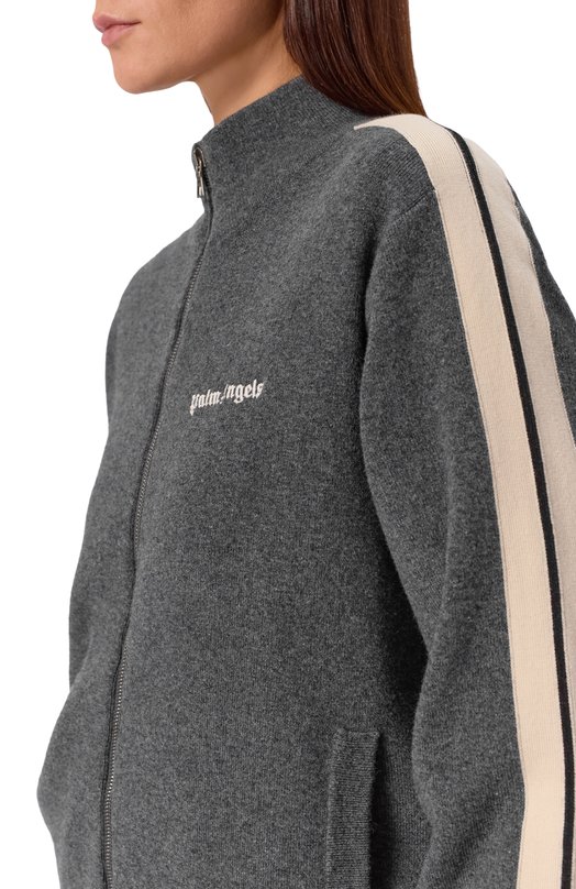 Толстовка из шерсти и вискозы Palm Angels PWHA062F25KNI001 Серый  PWHA062F25KNI001 Фото 5