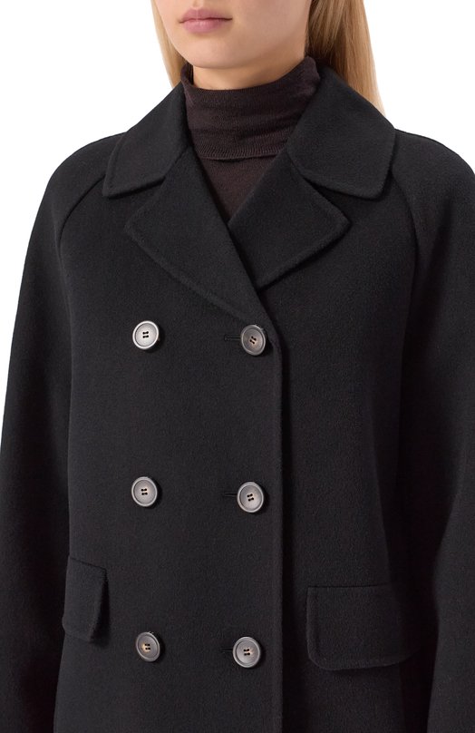 Шерстяное пальто Weekend Max Mara Z0LF0 Чёрный  Z0LF0 Фото 5