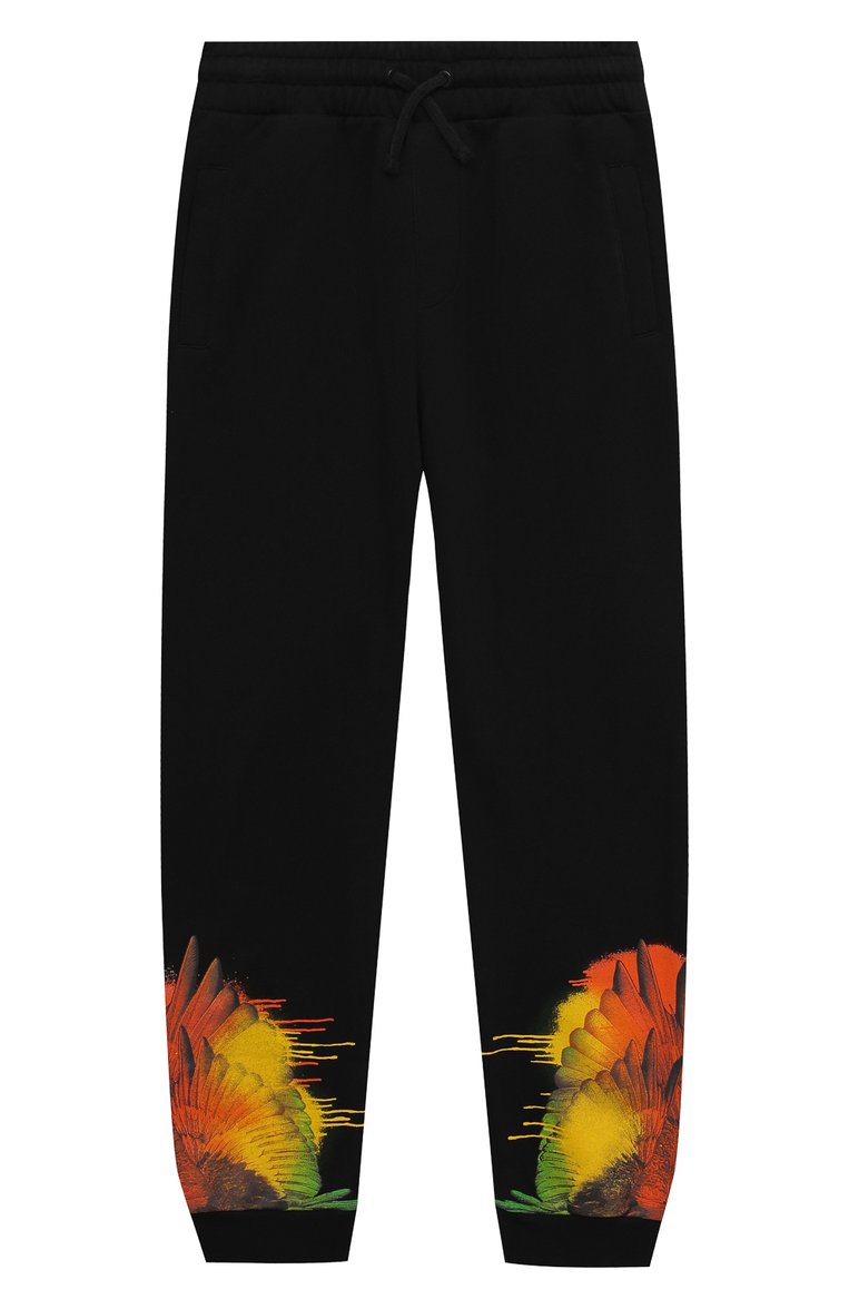 Детские хлопковые джоггеры MARCELO BURLON KIDS OF MILAN черного цвета, арт. 21E/B/MB/3000/0020/8-14Y | Фото 1 (Материал внешний: Хлопок; Мальчики Кросс-КТ: Брюки-одежда, Джоггеры-одежда; Региональные ограничения белый список (Axapta Mercury): RU; Материал сплава: Проставлено; Нос: Не проставлено; Ростовка одежда: 10 - 11 лет | 140 - 146см, 12 лет | 152 см, 13 - 15 лет | 158 см, 8 лет | 128 см)