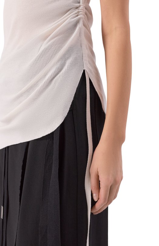 Хлопковая майка Ann Demeulemeester B0011982/FA659 Кремовый  B0011982/FA659 Фото 5