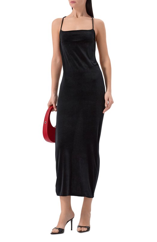 Бархатное платье VETEMENTS WE76DR429B/26550 VELVET Чёрный  WE76DR429B/26550 VELVET Фото 2