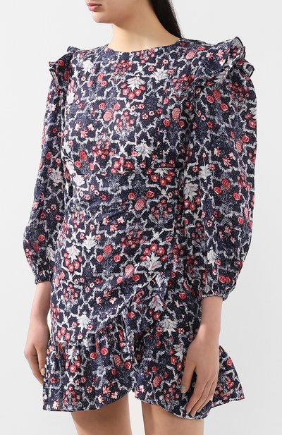 Льняное платье с принтом ISABEL MARANT ETOILE синего цвета по цене 35250 руб., арт. R01288-19P025E/TELICIA, фото 3 Льняное платье с принтом ISABEL MARANT ETOILE, арт. R01288-19P025E/TELICIA, фото 3