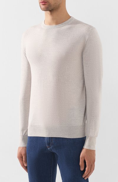 Шерстяной джемпер CANALI кремового цвета по цене 33600 руб., арт. C0012/MK00077, фото 3 Шерстяной джемпер CANALI, арт. C0012/MK00077, фото 3