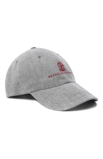 Мужская бейсболка из льна и шерсти BRUNELLO CUCINELLI, арт. MZ4089850