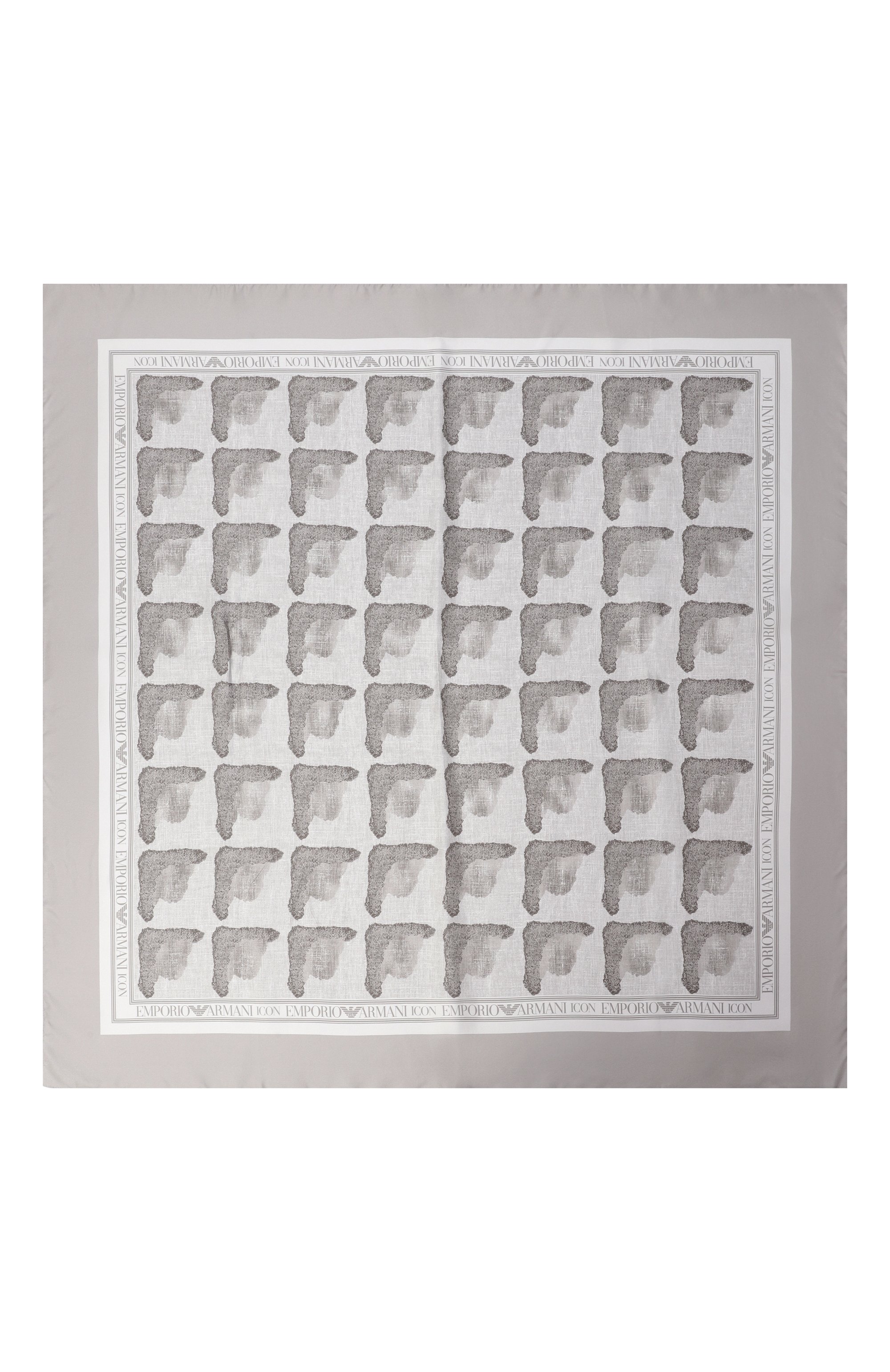 Шелковый платок EMPORIO ARMANI серого цвета по цене 27250 руб., арт. EW002440/AF18394, фото 4 Шелковый платок EMPORIO ARMANI, арт. EW002440/AF18394, фото 4