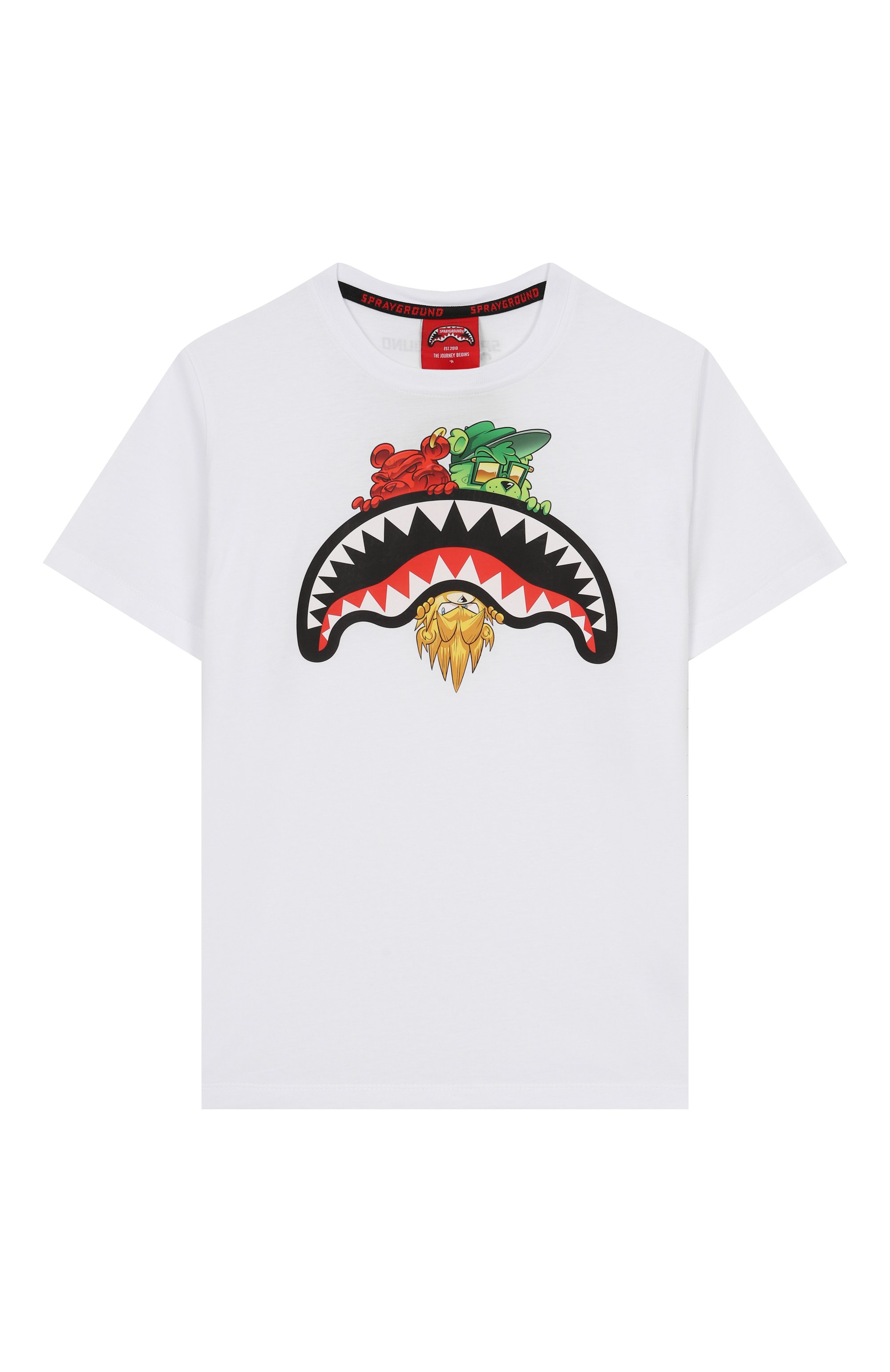 Хлопковая футболка SPRAYGROUND белого цвета по цене 8745 руб., арт. SPY1343WHT, фото 1 Хлопковая футболка SPRAYGROUND, арт. SPY1343WHT, фото 1