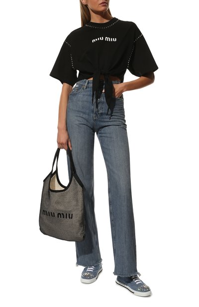 Текстильные кеды MIU MIU, арт. 5E450D-AJ6-F0008-005, фото 2