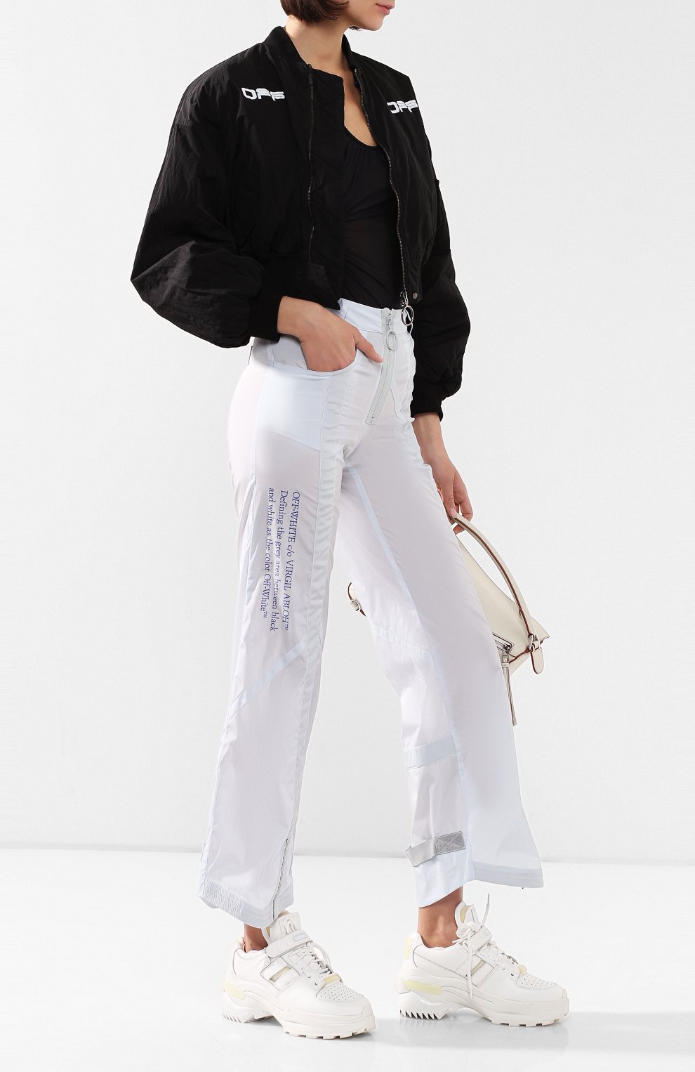 Брюки OFF-WHITE голубого цвета по цене 79950 руб., арт. 0WCA106S20FAB0040845, фото 2 Брюки OFF-WHITE, арт. 0WCA106S20FAB0040845, фото 2