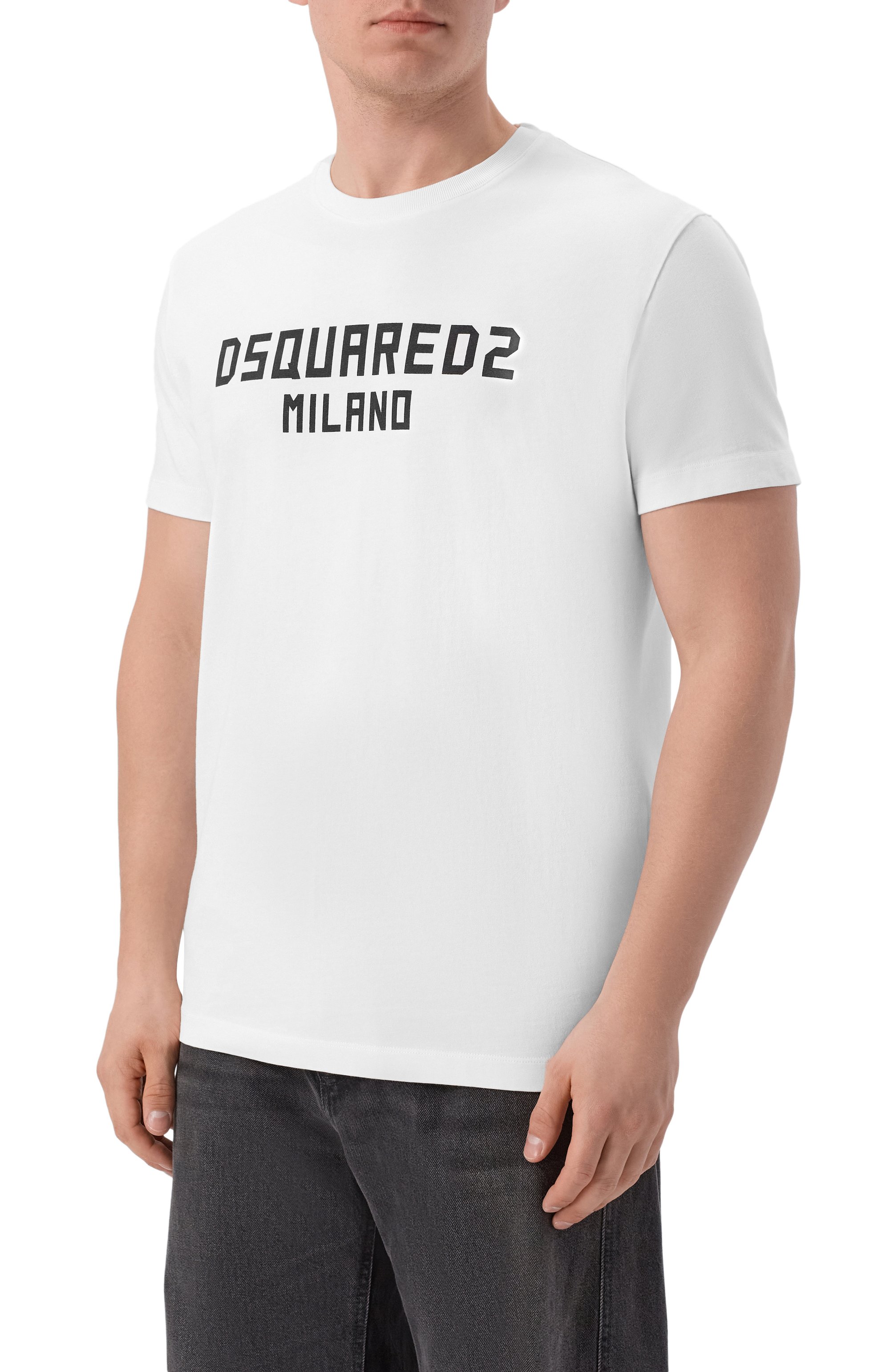 Хлопковая футболка DSQUARED2 белого цвета по цене 22950 руб., арт. S74GD1520/D20106, фото 3 Хлопковая футболка DSQUARED2, арт. S74GD1520/D20106, фото 3