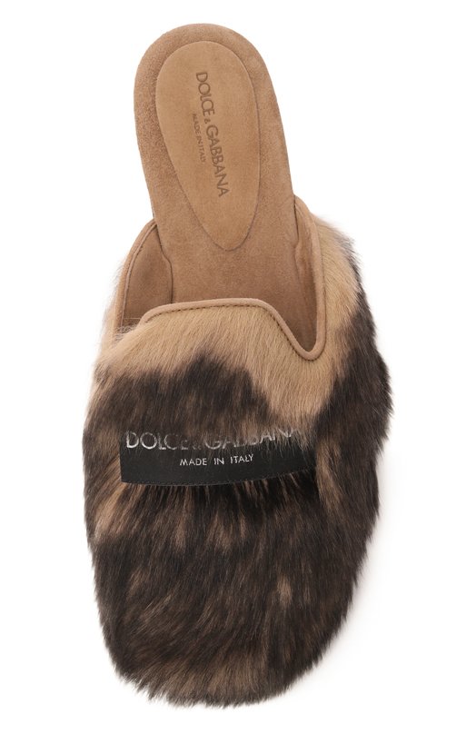 Сабо из овчины Dolce & Gabbana CI0224/A9Y93 Коричневый  CI0224/A9Y93 Фото 6