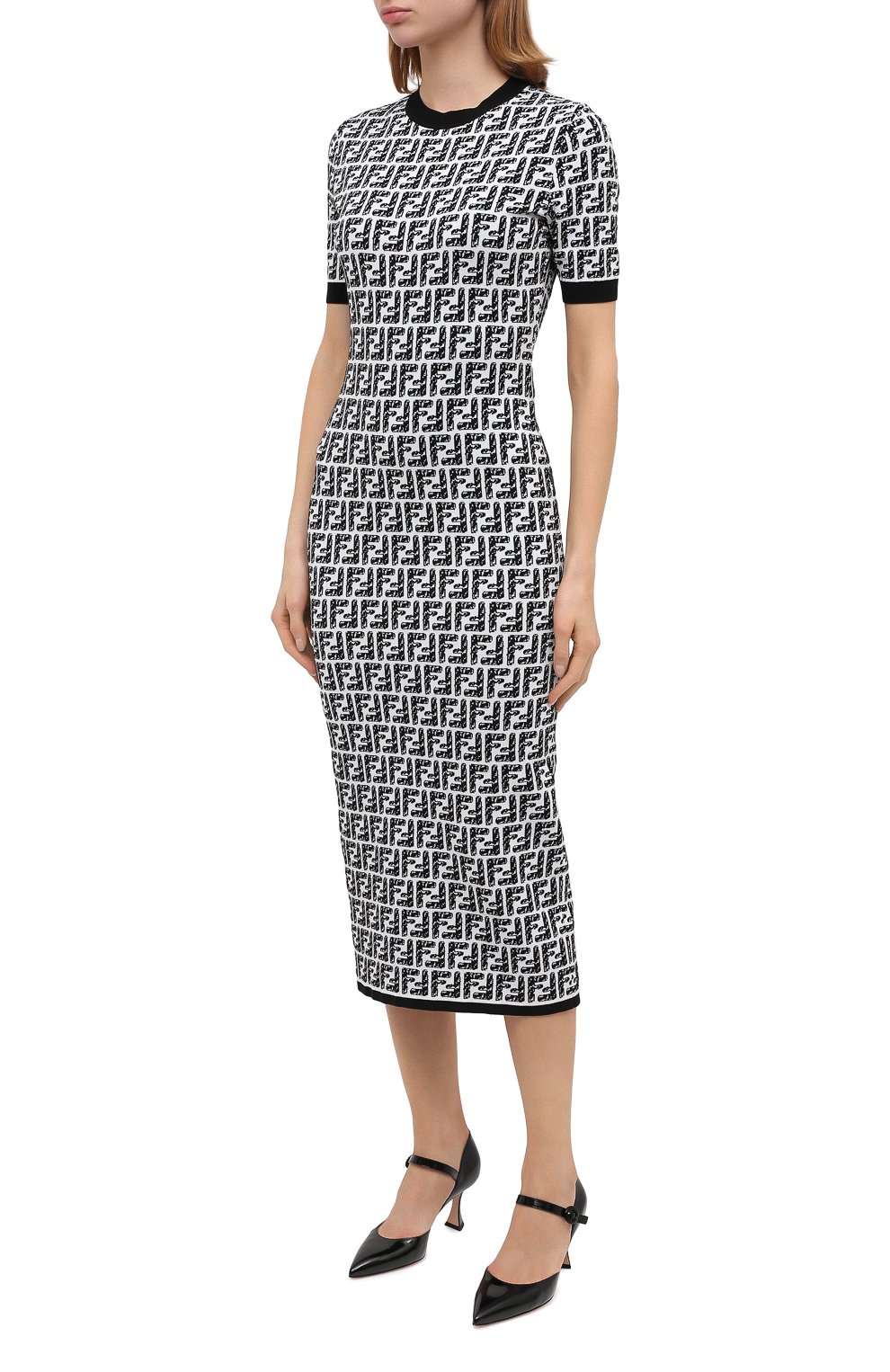 Платье FENDI белого цвета по цене 98600 руб., арт. FZD852 AD5R, фото 3 Платье FENDI, арт. FZD852 AD5R, фото 3
