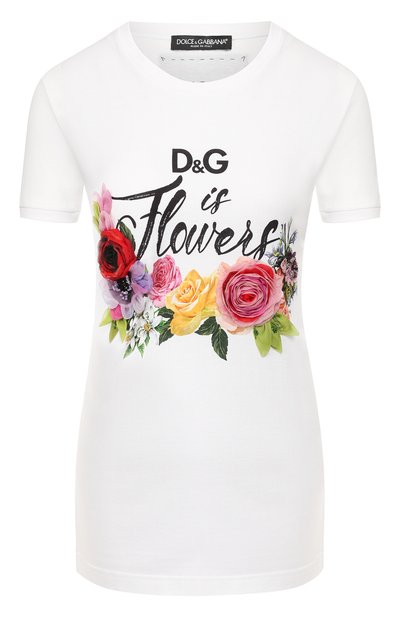 Женская хлопковая футболка DOLCE & GABBANA, арт. F8K74Z/HH7LP