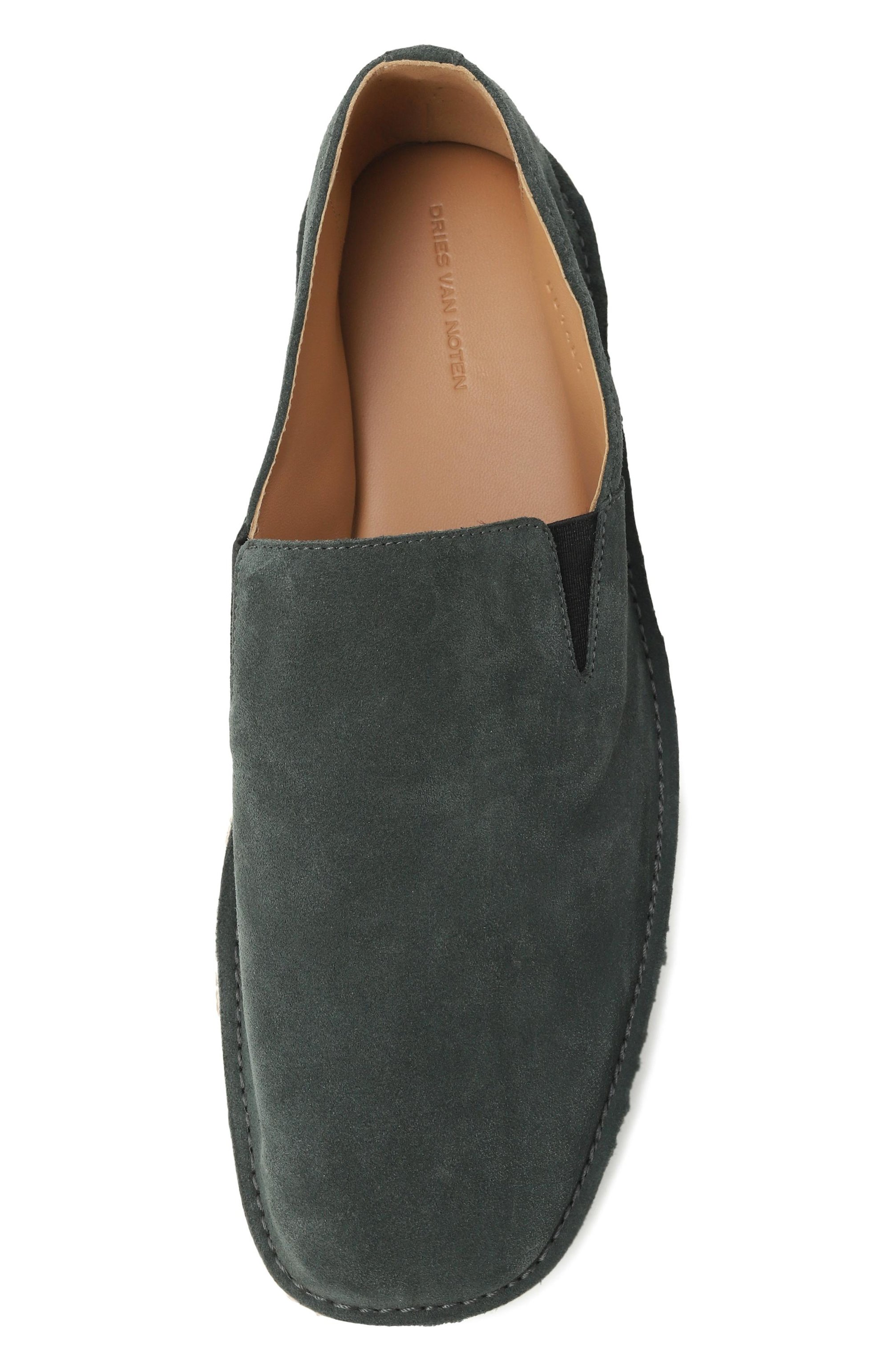 Замшевые слиперы DRIES VAN NOTEN темно-зеленого цвета по цене 52750 руб., арт. MS251-1487/106, фото 6 Замшевые слиперы DRIES VAN NOTEN, арт. MS251-1487/106, фото 6