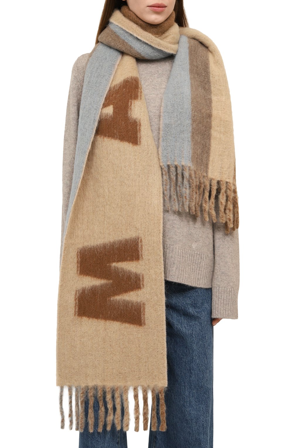 Шерстяной шарф MARNI бежевого цвета по цене 39950 руб., арт. SCMC0103A0/UAW017, фото 2 Шерстяной шарф MARNI, арт. SCMC0103A0/UAW017, фото 2