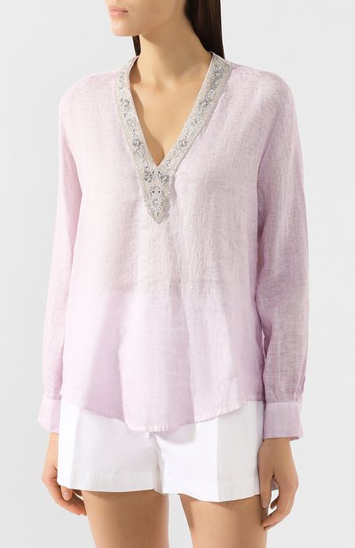 Льняная блузка 120% LINO, арт. P0W1357/D703/F02, фото 3