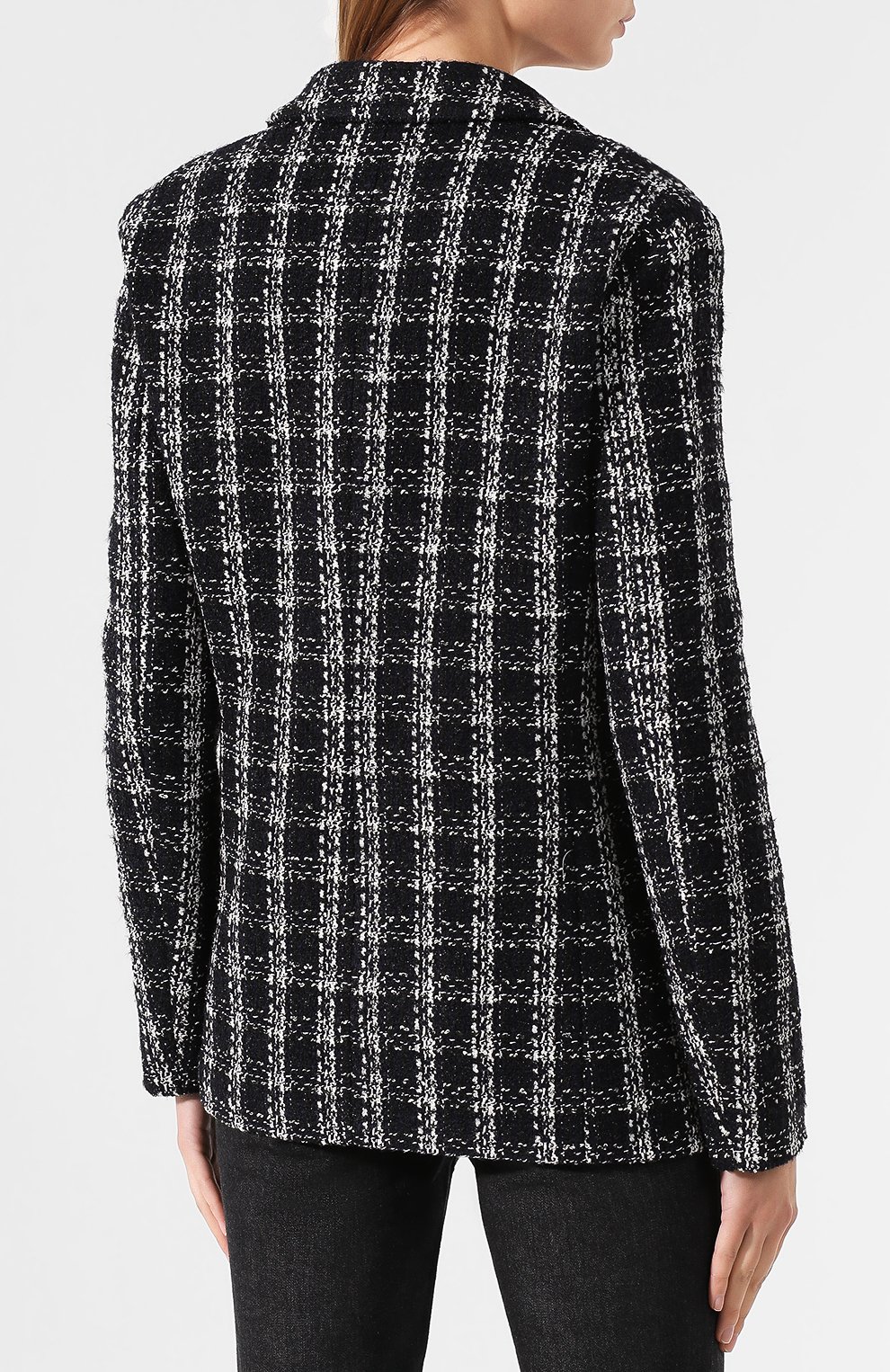 Двубортный жакет MSGM черно-белого цвета по цене 57650 руб., арт. 2741MDG07X 195624, фото 4 Двубортный жакет MSGM, арт. 2741MDG07X 195624, фото 4