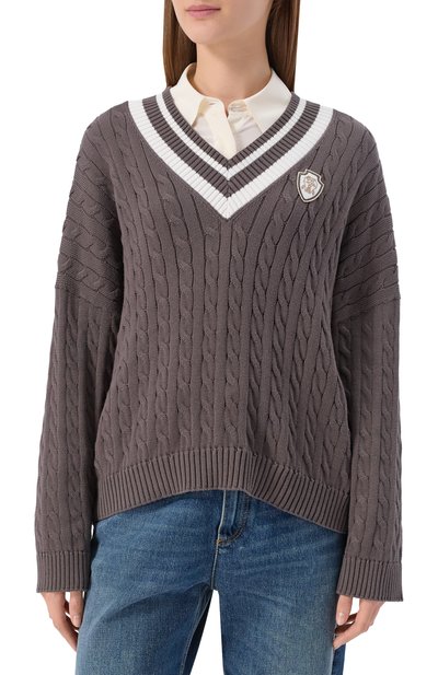 Хлопковый свитер BRUNELLO CUCINELLI, арт. M19756512, фото 3