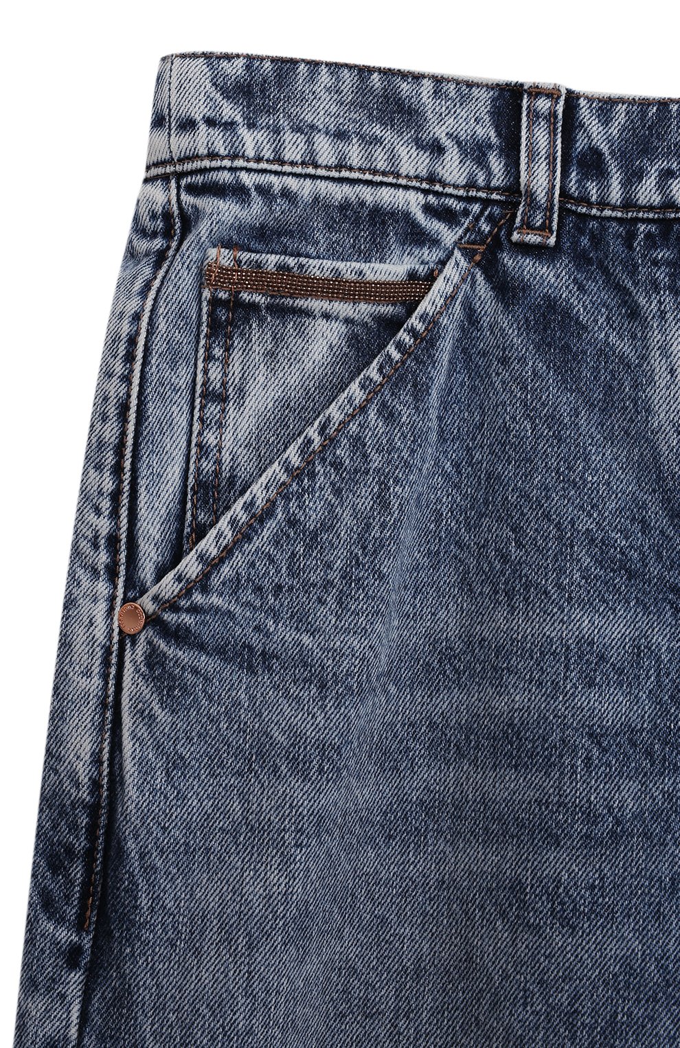 Джинсы BRUNELLO CUCINELLI синего цвета по цене 43650 руб., арт. BA095P625C, фото 3 Джинсы BRUNELLO CUCINELLI, арт. BA095P625C, фото 3