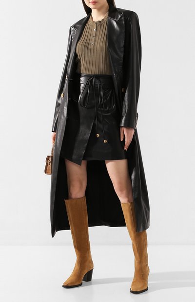Юбка NANUSHKA черного цвета по цене 42400 руб., арт. SEK0YA_BLACK_VEGAN LEATHER, фото 2 Юбка NANUSHKA, арт. SEK0YA_BLACK_VEGAN LEATHER, фото 2