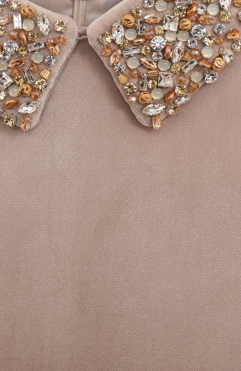 Бархатное платье IL GUFO бежевого цвета по цене 58200 руб., арт. A24VL595V0016/5A-8A, фото 3 Бархатное платье IL GUFO, арт. A24VL595V0016/5A-8A, фото 3
