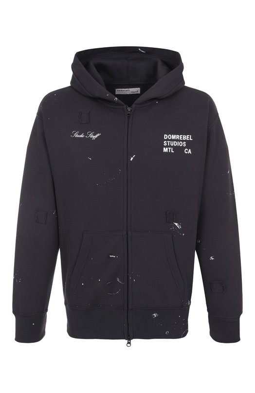 Хлопковая толстовка DOMREBEL M STAFF ZIP H00DIE Серый M STAFF ZIP H00DIE