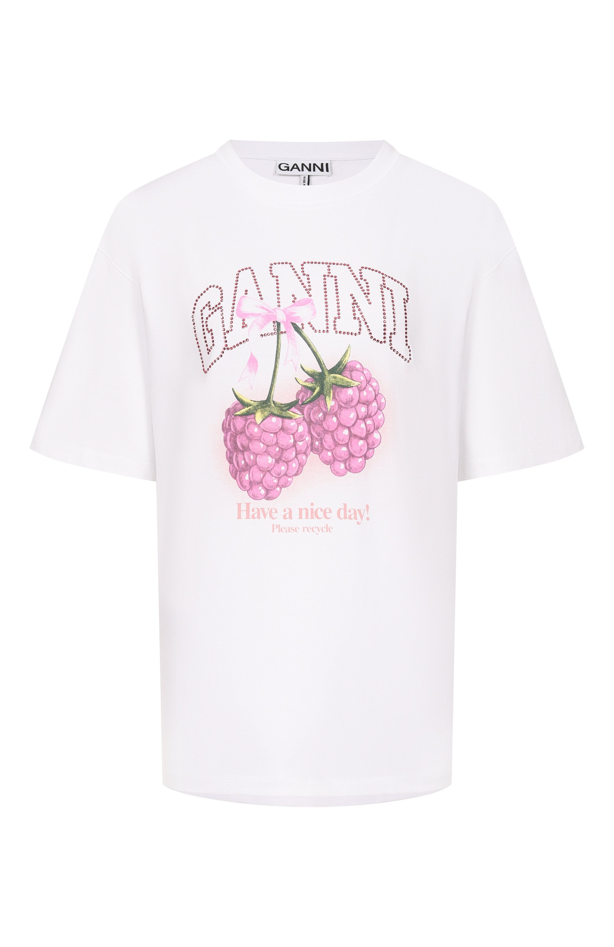 Хлопковая футболка GANNI, арт. A1050140, фото 1