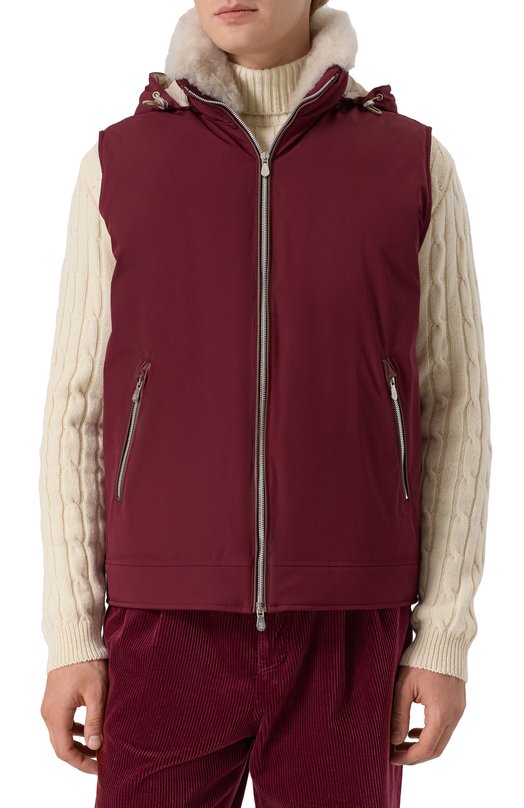 Утепленный жилет Brunello Cucinelli MV4061656 Бордовый  MV4061656 Фото 3