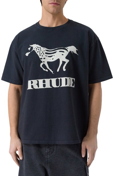 Хлопковая футболка RHUDE, арт. RHFW25TT01012, фото 3