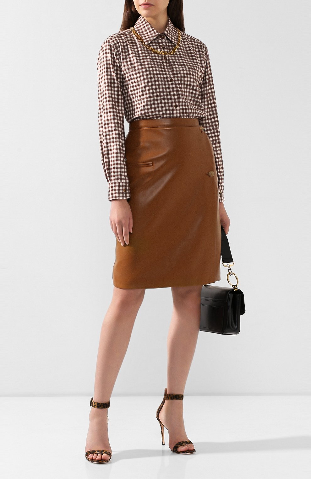 Кожаная юбка BURBERRY, арт. 4560674, фото 2