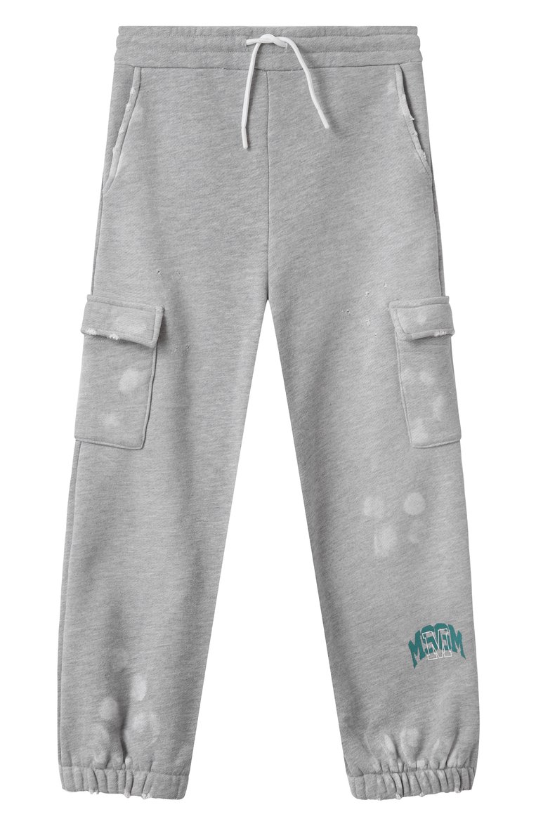 Детские хлопковые джоггеры MSGM KIDS серого цвета, арт. S5MSJBFP152 | Фото 1 (Материал сплава: Проставлено; Нос: Не проставлено; Мальчики Кросс-КТ: Джоггеры-одежда; Материал внешний: Хлопок; Ростовка одежда: 6 лет | 116 см, 12 лет | 152 см, 16 лет | 164 см, 8 лет | 128 см, 10 - 11 лет | 140 - 146см)