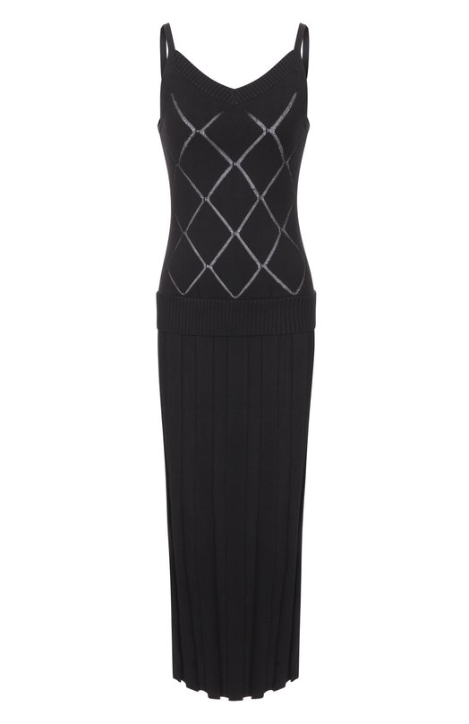 Платье из вискозы Yuzefi MARG0T-FITTED PLEATED STRAP DRESS/KNIT Чёрный MARG0T-FITTED PLEATED STRAP DRESS/KNIT