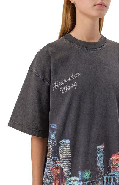 Хлопковая футболка ALEXANDER WANG, арт. UCC3251844, фото 5