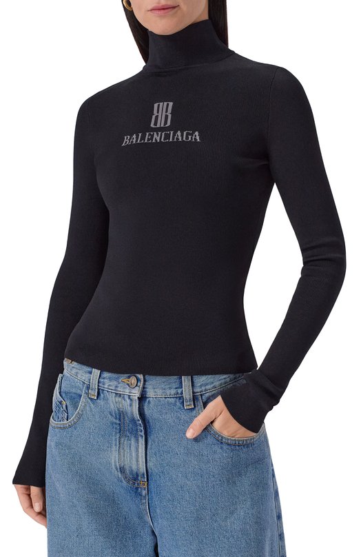 Водолазка из вискозы Balenciaga 835491/T5231 Чёрный  835491/T5231 Фото 3