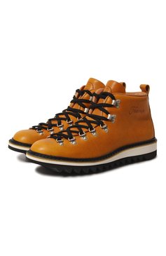 Мужские кожаные ботинки FRACAP желтого цвета, арт. M120 R0C/NEBRASKA 377 | Фото 1 (Мужское Кросс-КТ: Ботинки-обувь; Материал внутренний: Натуральная кожа; Материал сплава: Проставлено; Материал утеплителя: Без утеплителя; Подошва: Плоская; Драгоценные камни: Проставлено)