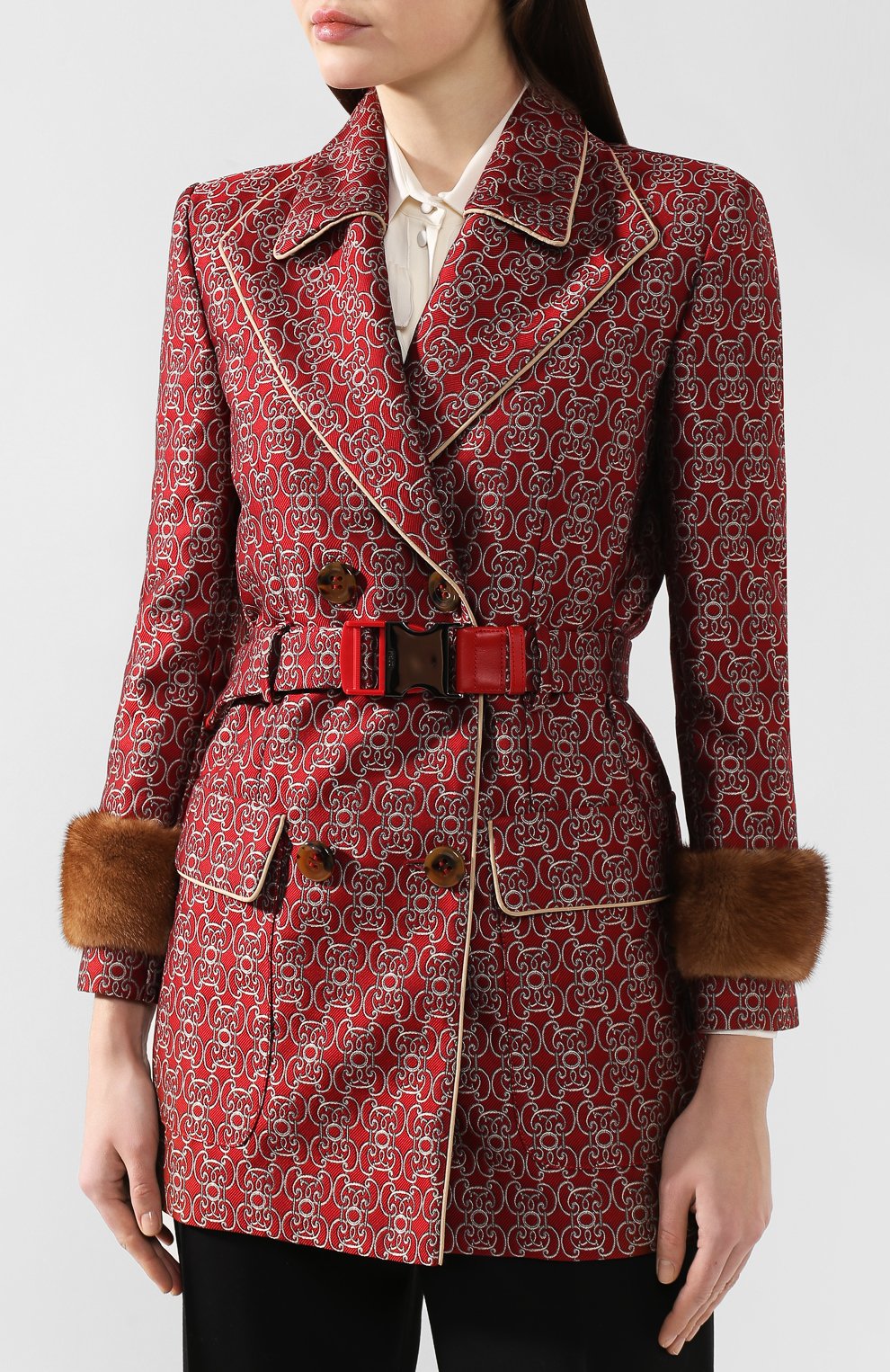 Жакет с меховой отделкой FENDI, арт. FF8667 A8EH, фото 3